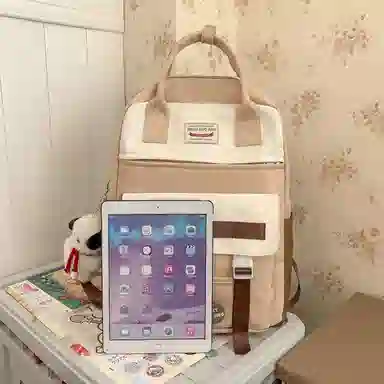 尼格尔大容量双肩包女高中生尼龙电脑旅行背包初中生书包女大学生韩版高颜值 多色