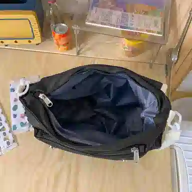 尼格尔 学生斜挎包女生单肩包韩版尼龙初中高中上课补习书包百搭包包 多色