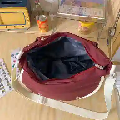 尼格尔 学生斜挎包女生单肩包韩版尼龙初中高中上课补习书包百搭包包 多色