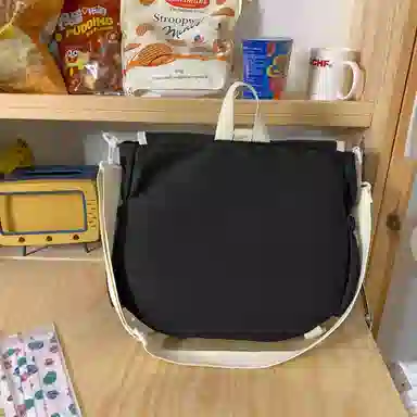 尼格尔 学生斜挎包女生单肩包韩版尼龙初中高中上课补习书包百搭包包 多色