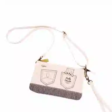 Hello Marche Canvas Crossbody Bag White