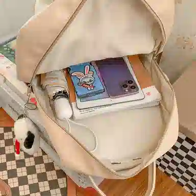 尼格尔大容量双肩包女高中生尼龙电脑旅行背包初中生书包女大学生韩版高颜值 多色