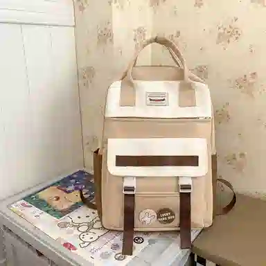 尼格尔大容量双肩包女高中生尼龙电脑旅行背包初中生书包女大学生韩版高颜值 多色