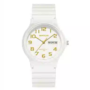 三达国表双日历电子石英机芯表户外防水简约男女学生情侣腕表男女同款 黑色表盘