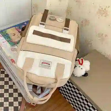 尼格尔大容量双肩包女高中生尼龙电脑旅行背包初中生书包女大学生韩版高颜值 多色