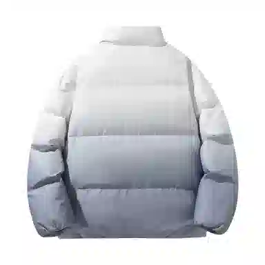 鸭鸭 美式幻影渐变新年战袍加厚保暖鸭绒休闲宽松立领短款无帽暗黑外套羽绒服 男女同款