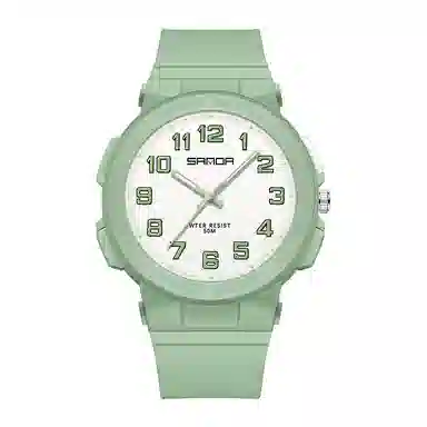 三达石英机芯户外简约男女学生同款夜光防水手表国表男女同款白色表盘