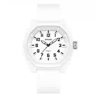 三达石英机芯指针款简约百搭潮流休闲防水夜光学生男女同款白色表盘国表