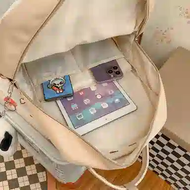 尼格尔大容量双肩包女高中生尼龙电脑旅行背包初中生书包女大学生韩版高颜值 多色