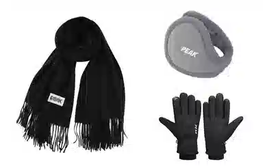 匹克 冬季保暖套装流苏披肩两用 绒线围巾 男女同款情侣款