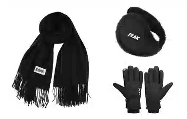 匹克 冬季保暖套装流苏披肩两用 绒线围巾 男女同款情侣款