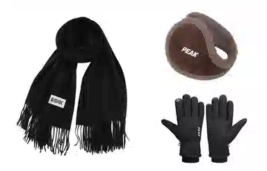 匹克 冬季保暖套装流苏披肩两用 绒线围巾 男女同款情侣款