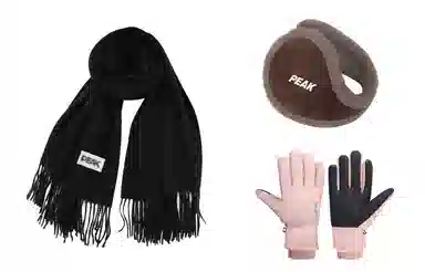 匹克 冬季保暖套装流苏披肩两用 绒线围巾 男女同款情侣款