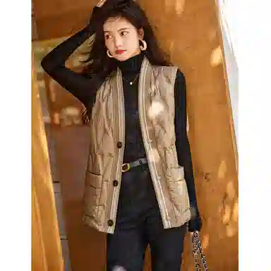 【dme】 纯色轻薄短款羽绒服马甲 女款