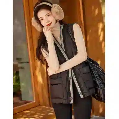 【dme】 纯色轻薄短款羽绒服马甲 女款