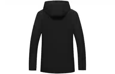 恒源祥 纯色简约可脱卸帽加厚中长款保暖棉服 男款