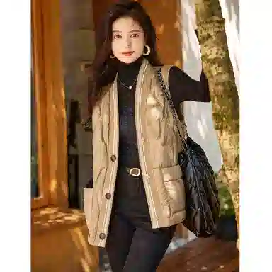 【dme】 纯色轻薄短款羽绒服马甲 女款