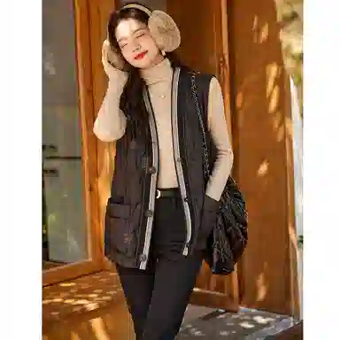 【dme】 纯色轻薄短款羽绒服马甲 女款