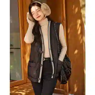 【dme】 纯色轻薄短款羽绒服马甲 女款