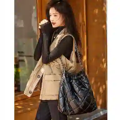 【dme】 纯色轻薄短款羽绒服马甲 女款