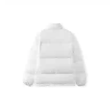 我是大卫 短款立领纯色保暖加厚面包棉服 男女同款 白色