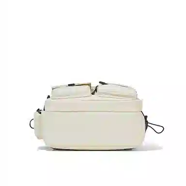 波斯丹顿 潮简约旅行休闲大学生通勤电脑 织物 书包双肩包 中号 男女同款情侣款 米黄/黑色