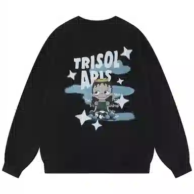 三体 云天明三个童话系列 休闲基础配色日常宽松圆领落肩卫衣 男女同款