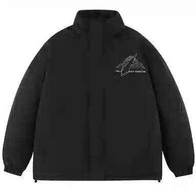 三体 亚洲战舰字母印花休闲宽松加厚保暖户外防风立领面包棉服 男女同款