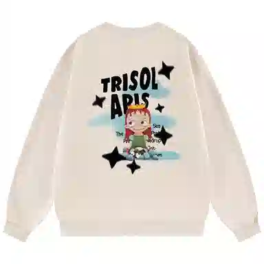 三体 云天明三个童话系列 休闲基础配色日常宽松圆领落肩卫衣 男女同款