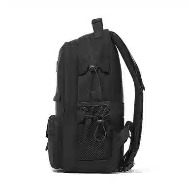 波斯丹顿 潮简约旅行休闲大学生通勤电脑 织物 书包双肩包 中号 男女同款情侣款 米黄/黑色