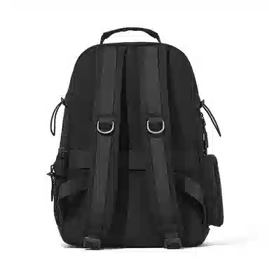 波斯丹顿 潮简约旅行休闲大学生通勤电脑 织物 书包双肩包 中号 男女同款情侣款 米黄/黑色