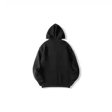 我是大卫 纯色落肩宽松连帽拉链针织衫 男女同款 黑色