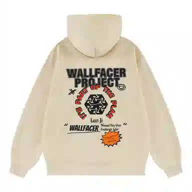 三体 面壁计划系列 复古经典休闲字母涂鸦印花宽松连帽透气防风长袖卫衣 男女同款