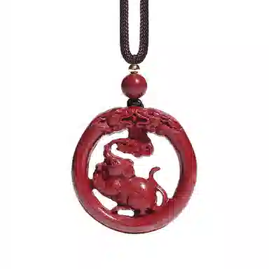 宝致 十二生肖镂空 小众设计感 再造辰砂朱砂 玉石吊坠 男女同款情侣款