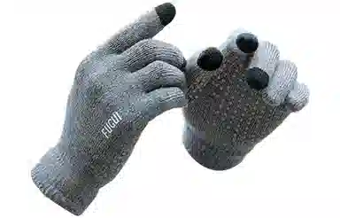 优幽兰 冬季摩托车防滑耐磨百搭潮流 绒线手套 男款