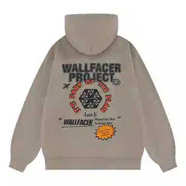 三体 面壁计划系列 复古经典休闲字母涂鸦印花宽松连帽透气防风长袖卫衣 男女同款