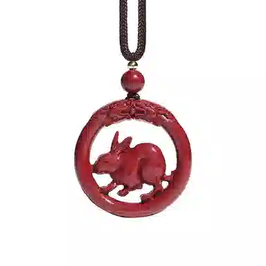 宝致 十二生肖镂空 小众设计感 再造辰砂朱砂 玉石吊坠 男女同款情侣款