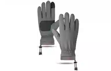 优幽兰 摩托车东北加绒加厚分指 潮流抽绳滑雪 防风防寒骑车实用通勤休闲保暖钓鱼五指护手 手套 男款