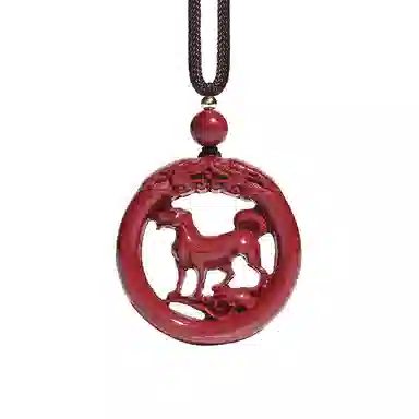 宝致 十二生肖镂空 小众设计感 再造辰砂朱砂 玉石吊坠 男女同款情侣款