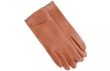 优幽兰 电动车分指防滑耐磨防风防寒加绒加厚爱心五指骑车实用小众设计感保暖通勤旅游护手 绒线手套 女款