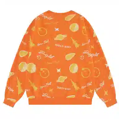 三体 水滴战舰末日之战系列 美式高街休闲满印趣味创意提花保暖圆领宽松简约打底针织衫 男女同款