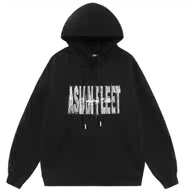 三体 美式复古字母印花宽松休闲连帽卫衣 男女同款