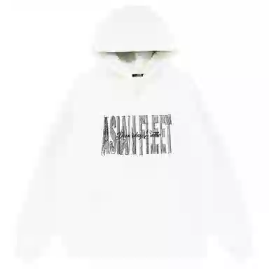 三体 美式复古字母印花宽松休闲连帽卫衣 男女同款