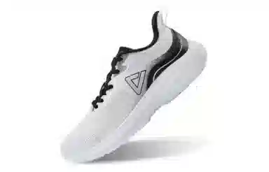 匹克 织物合成革 舒适 防滑耐磨透气 低帮 跑步鞋 男款 白黑