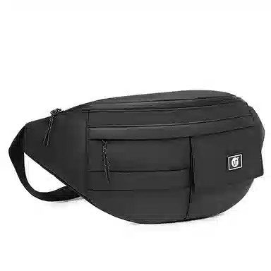 维多利亚旅行者 潮流日系机能风休闲运动骑行皮膜斜挎包胸包单肩包挎包 男女同款情侣款 黑色