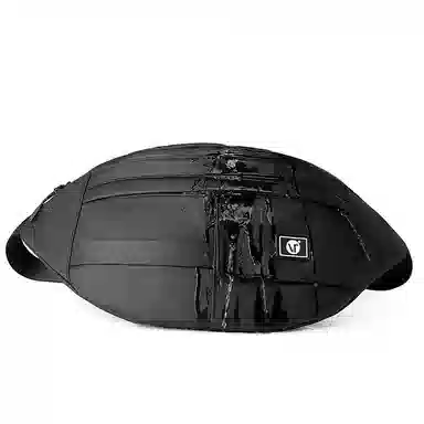 维多利亚旅行者 潮流日系机能风休闲运动骑行皮膜斜挎包胸包单肩包挎包 男女同款情侣款 黑色