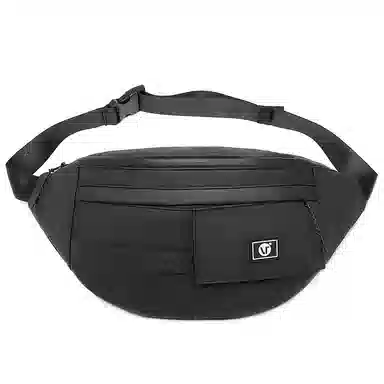 维多利亚旅行者 潮流日系机能风休闲运动骑行皮膜斜挎包胸包单肩包挎包 男女同款情侣款 黑色