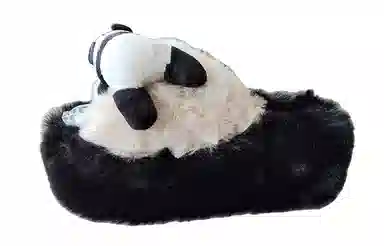 姝娈 绒面 保暖舒适 防滑耐磨 一字拖鞋 女款 白色