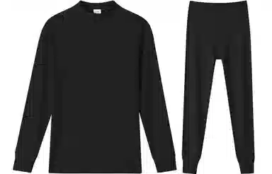 恒源祥 纯色圆领长袖长裤保暖套装 男款