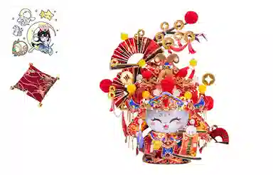 艺模 招财猫财神爷 金属拼装模型 手工摆件 拼图